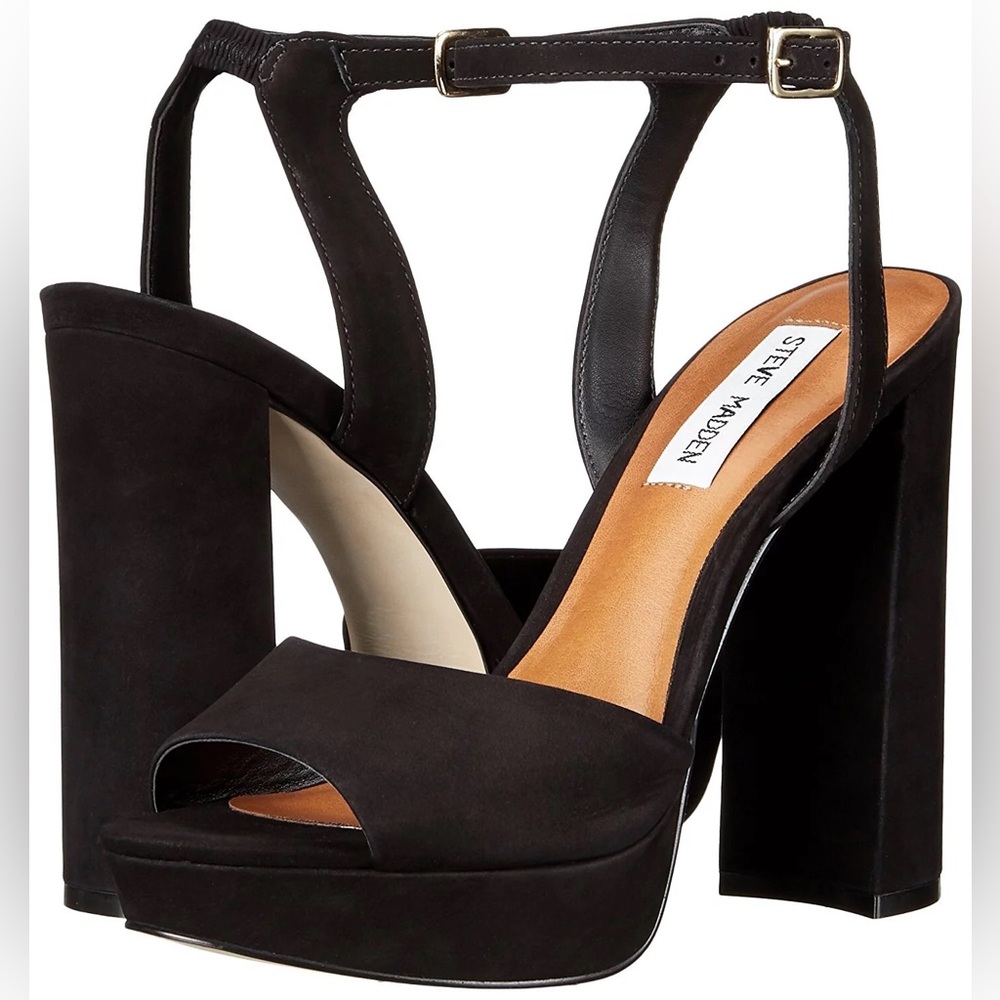 💕❤️STEVE MADDEN KIERRA CHUNKY PLATFORM HEELS in Black